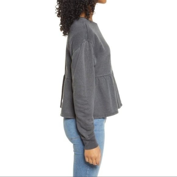 Bp. Ruffle Crop Babydoll Top - Black Washed - NWT Small - Picture 3 of 3